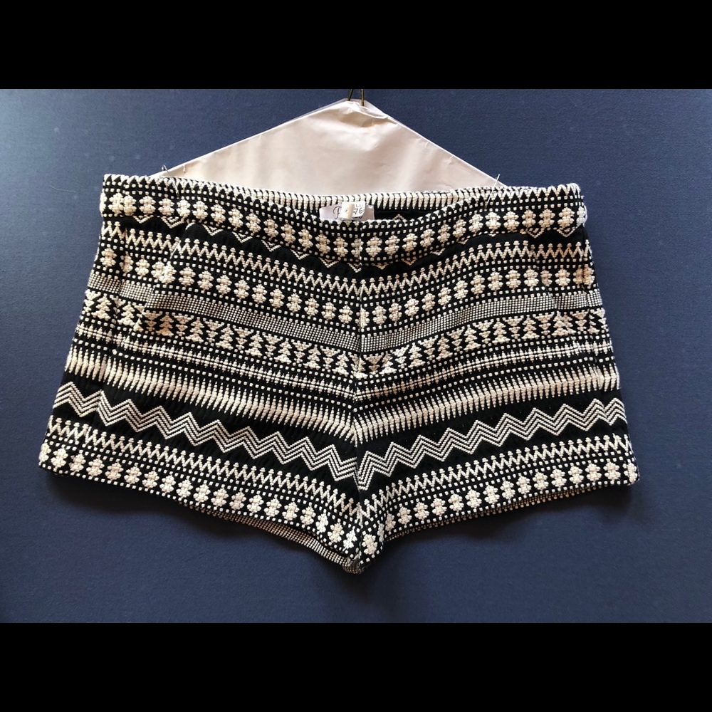 Parker High Waist Black and Cream Patterned Shorts